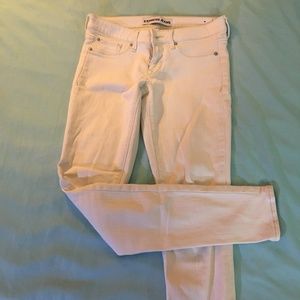 Express Stella low-rise white skinny jeans
